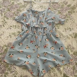 Blue Floral Romper